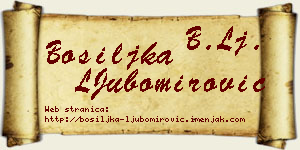 Bosiljka LJubomirović vizit kartica